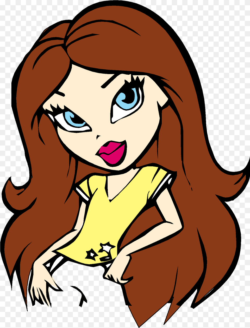 Simple Girl Cartoon Characters, Book, Publication, Comics, Adult Free Png
