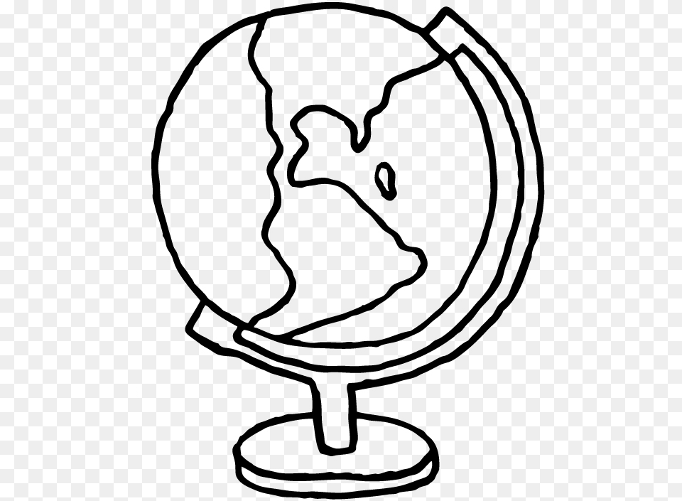 Simple Globe Drawing At Draw A Simple Globe, Gray Free Png Download