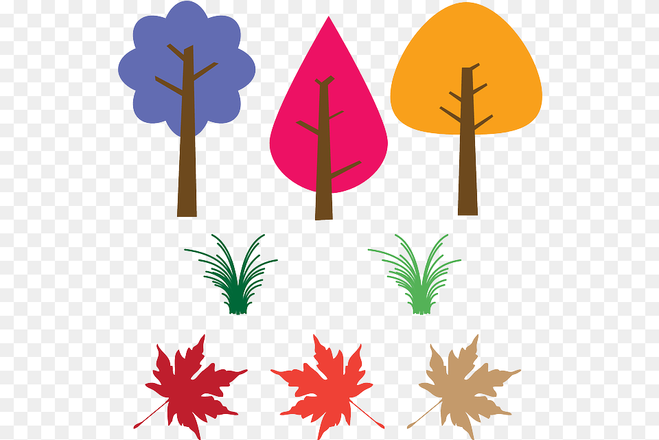 Simple Grass Trees Leaves Vector U2013 Psdvectoricons Fall Leaves Clip Art, Leaf, Plant, Tree, Face Free Png