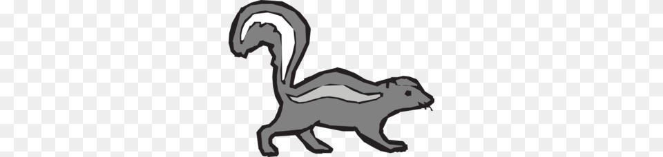 Simple Gray Skunk Clip Art, Animal, Wildlife, Mammal, Baby Png Image
