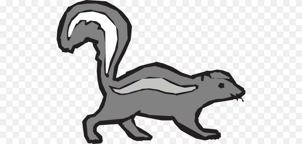 Simple Gray Skunk Clip Art, Animal, Wildlife, Mammal, Smoke Pipe Free Png Download