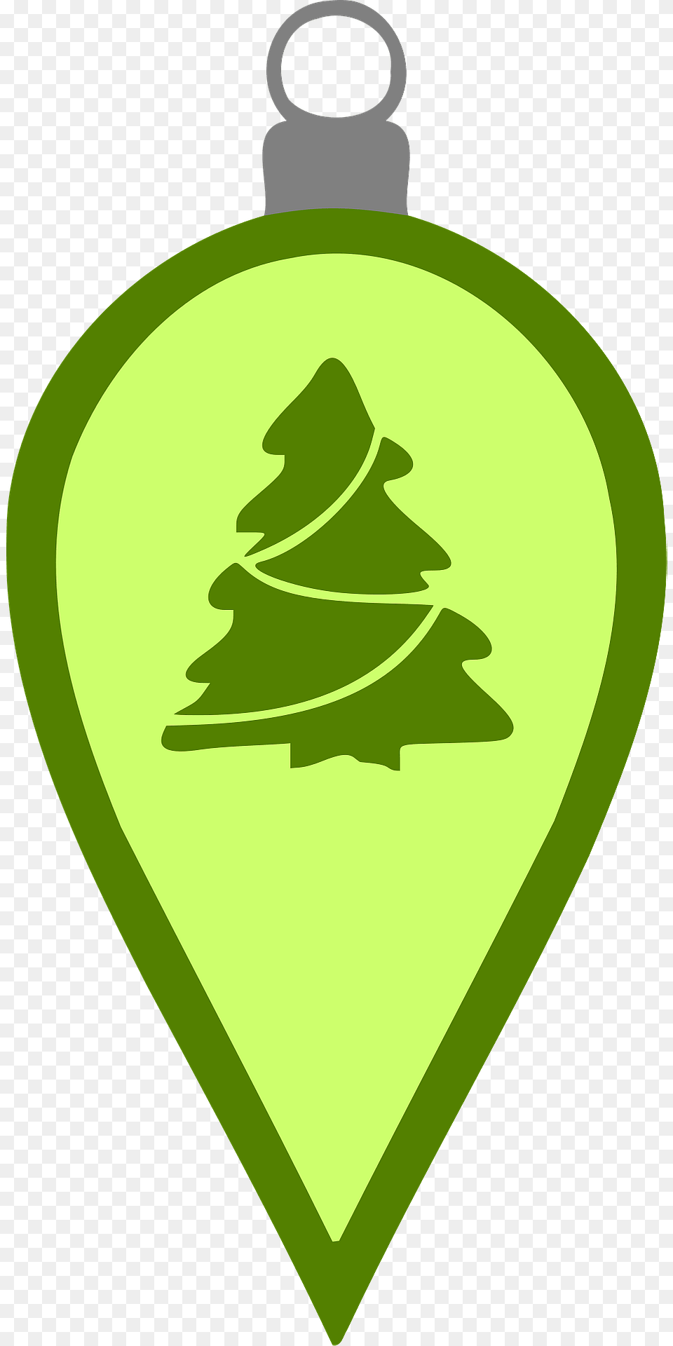 Simple Green Christmas Bulb With Christmas Tree Clipart, Person, Leaf, Plant Png Image