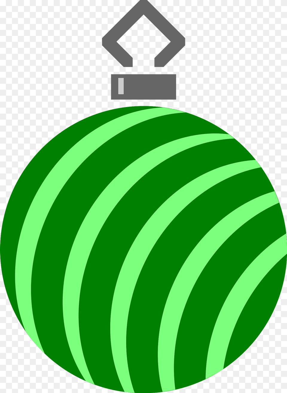 Simple Green Striped Christmas Ornament Clipart, Sphere, Hoop, Ammunition, Grenade Png