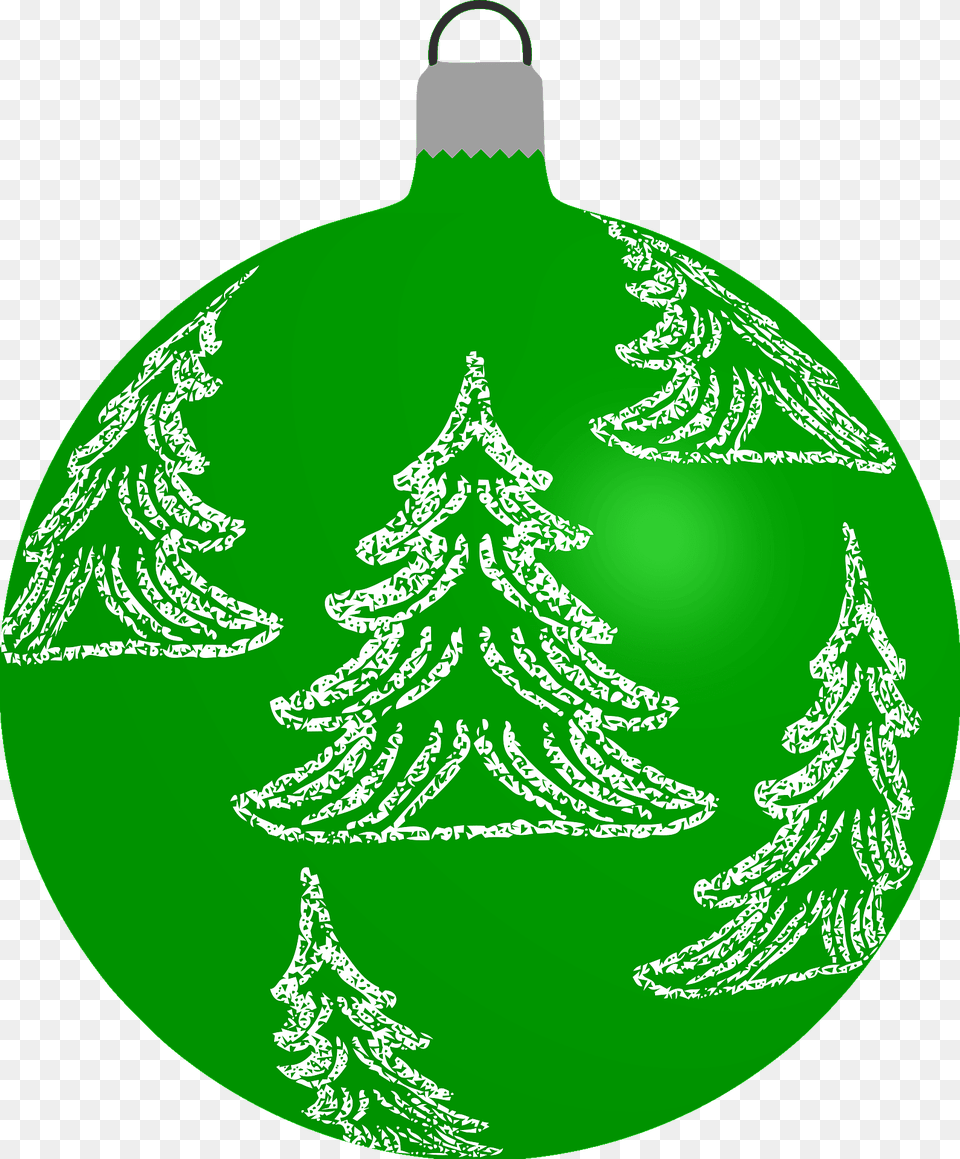 Simple Green With Christmas Tree Pattern Christmas Ornament Clipart, Accessories, Christmas Decorations, Festival, Plant Free Png Download