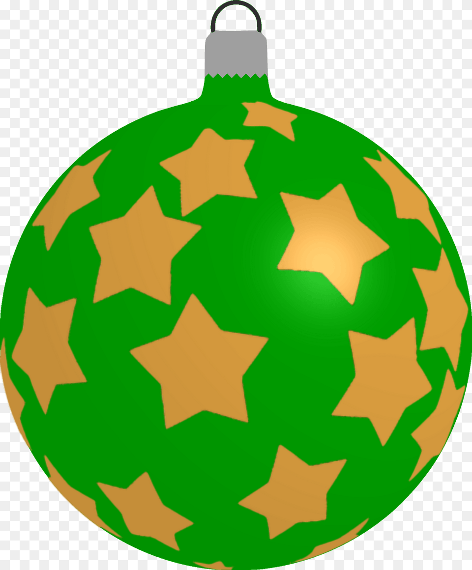 Simple Green With Gold Star Pattern Christmas Ornament Clipart, Person, Symbol Png