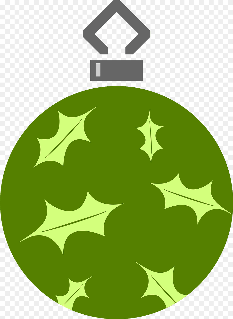 Simple Green With Leaf Pattern Christmas Ornament Clipart, Plant, Symbol, Accessories Free Transparent Png