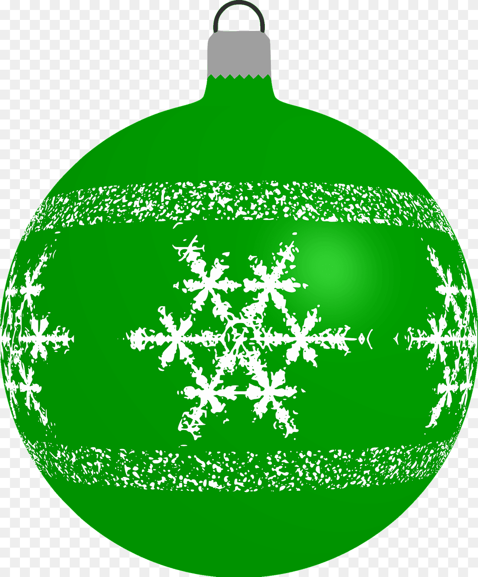 Simple Green With Snowflake Pattern Christmas Ornament Clipart, Accessories, Nature, Outdoors Free Transparent Png
