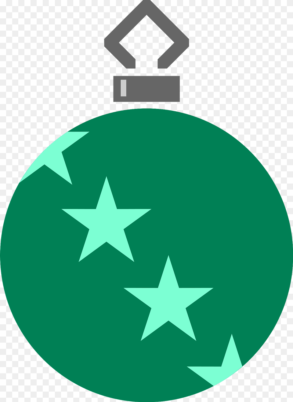 Simple Green With Stars Christmas Ornament Clipart, Star Symbol, Symbol, First Aid Free Png Download