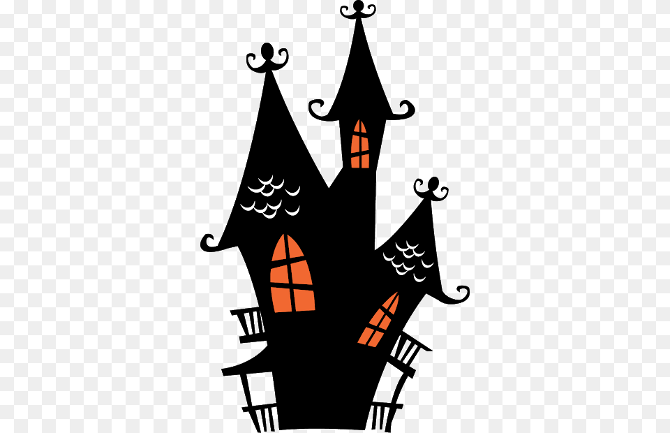 Simple Haunted House Outline, Festival Png