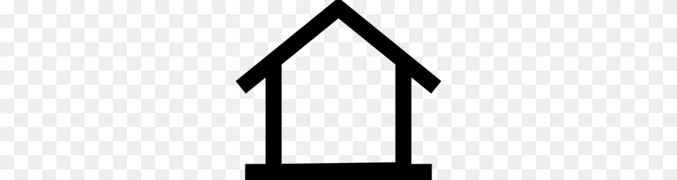 Simple House Clip Art, Gray Png