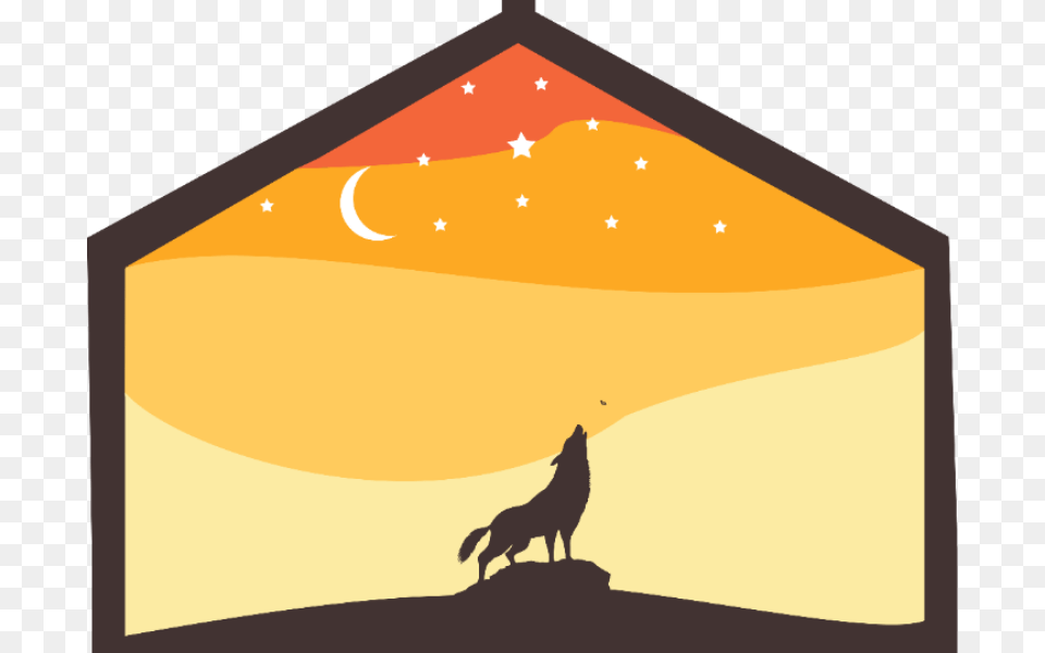 Simple Illustration Adventure Modern Simple Moon Start, Animal, Canine, Dog, Mammal Free Png Download