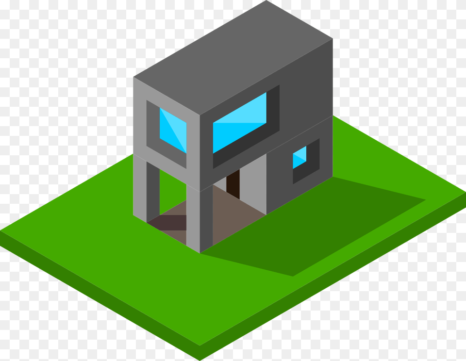 Simple Isometric Modern House Modern Home Isometri, Cad Diagram, Diagram, Grass, Plant Free Png