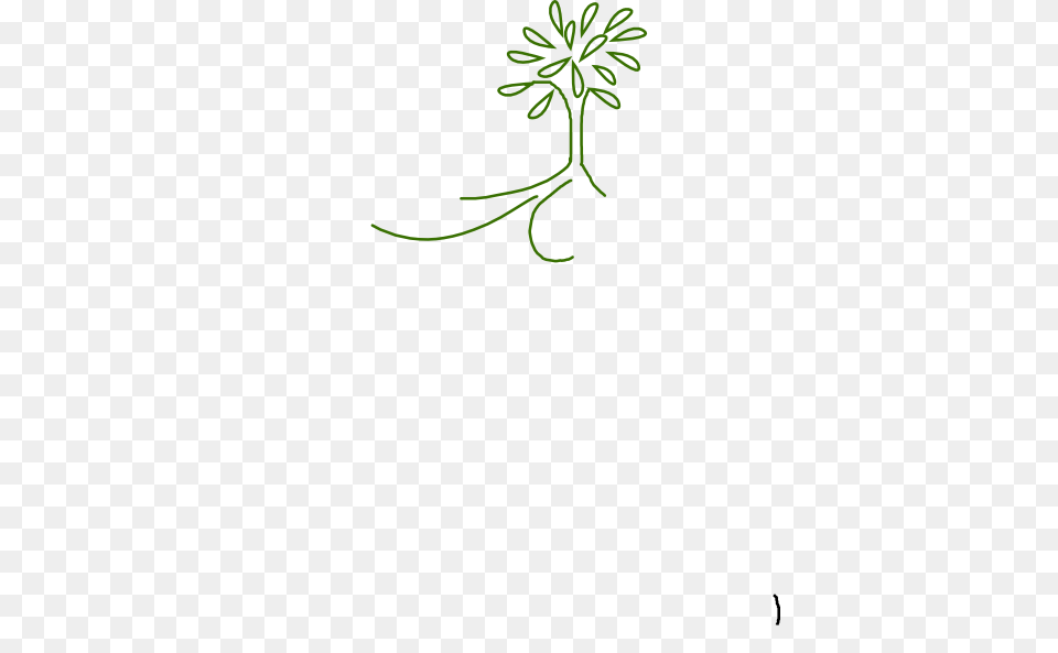 Simple Leafy Tree Green With Roots Clip Art, Floral Design, Graphics, Herbal, Herbs Png