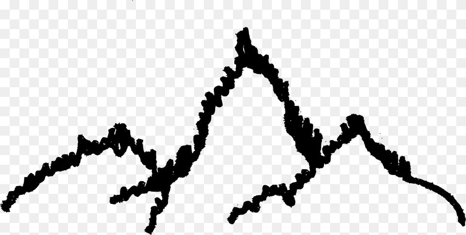 Simple Mountain Drawing, Gray Free Png
