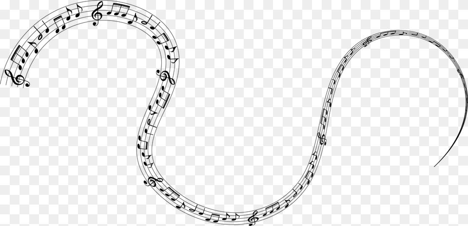 Simple Musical Flourish Clip Arts Music Notes Flourish, Gray Free Png Download