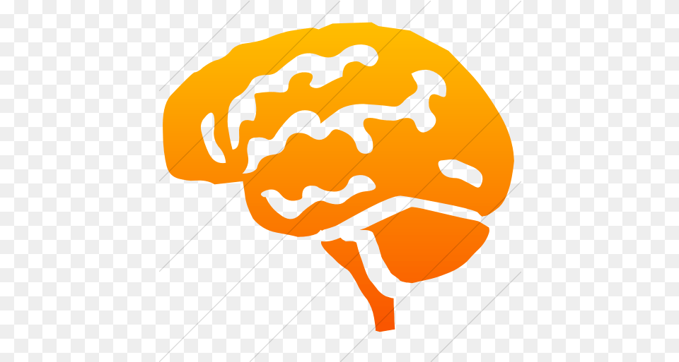 Simple Orange Gradient Classica Brain Icon Individual And Group Rights, Food, Nut, Plant, Produce Free Transparent Png