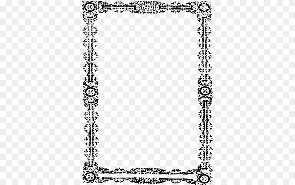 Simple Ornate Frame Black And White, Gray Free Png