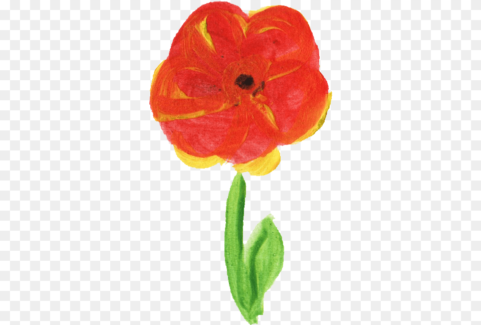 Simple Painted Flower Corn Poppy, Petal, Plant, Tulip, Art Free Png Download