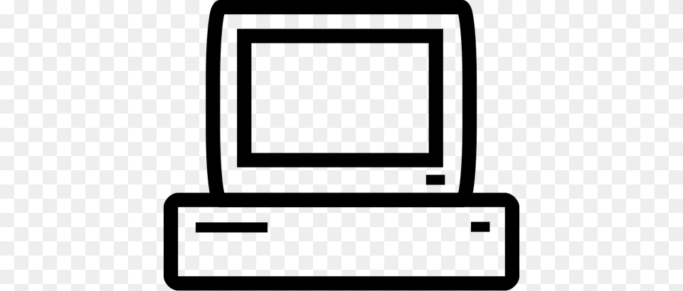 Simple Pc Computer Icon Vector Drawing, Gray Free Png Download
