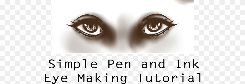 Simple Pen And Ink Eye Making Tutorial Eye Liner, Art Free Png