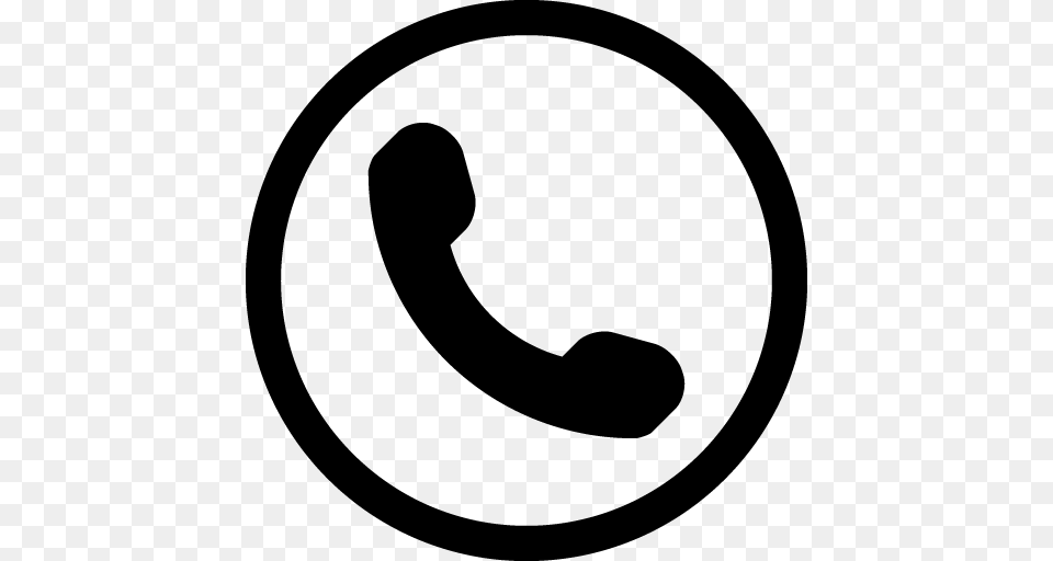 Simple Phone Icon In Circle, Symbol Png