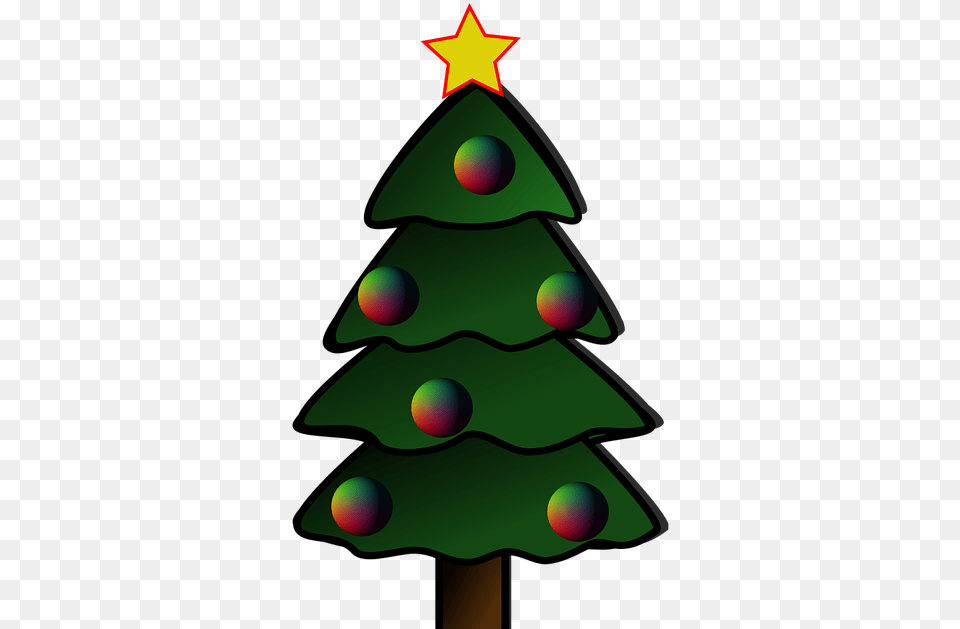 Simple Pine Tree Cartoon, Plant, Green, Christmas, Christmas Decorations Free Png