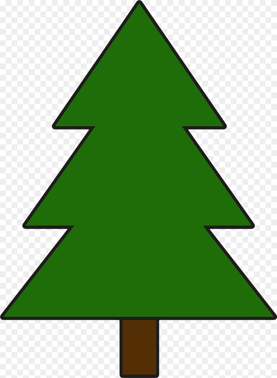 Simple Pine Tree Clipart Draw A Cartoon Tree, Triangle, Symbol, Green Free Png Download