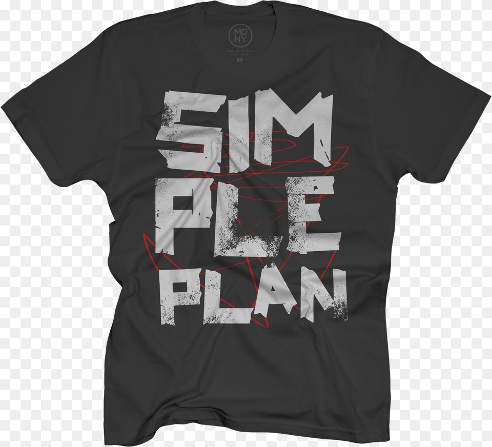 Simple Plan Tape Scratch On Black Active Shirt, Clothing, T-shirt Free Png Download