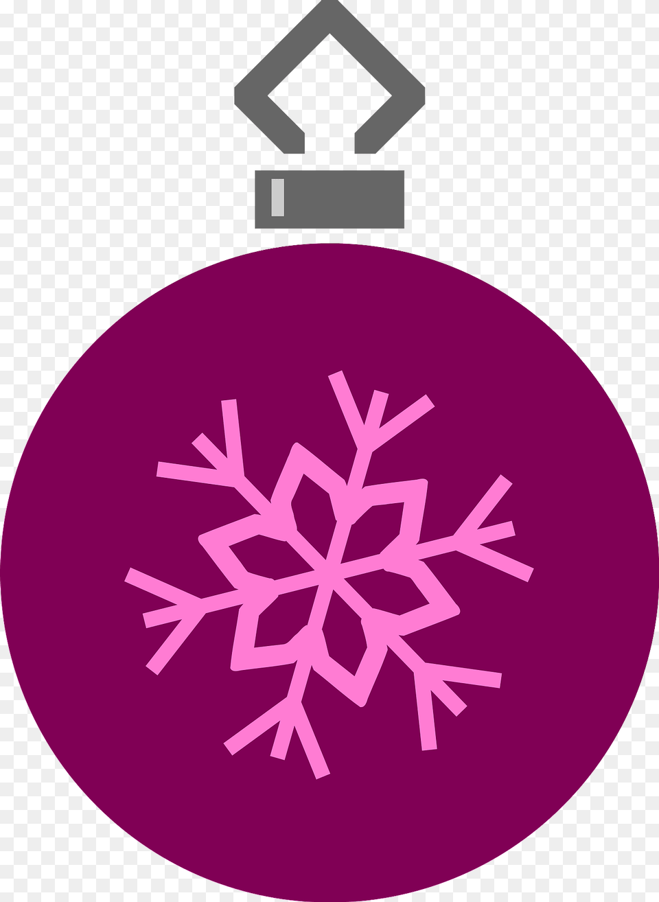 Simple Purple With Single Snowflake Christmas Ornament Clipart, Nature, Outdoors, Accessories, Snow Free Png
