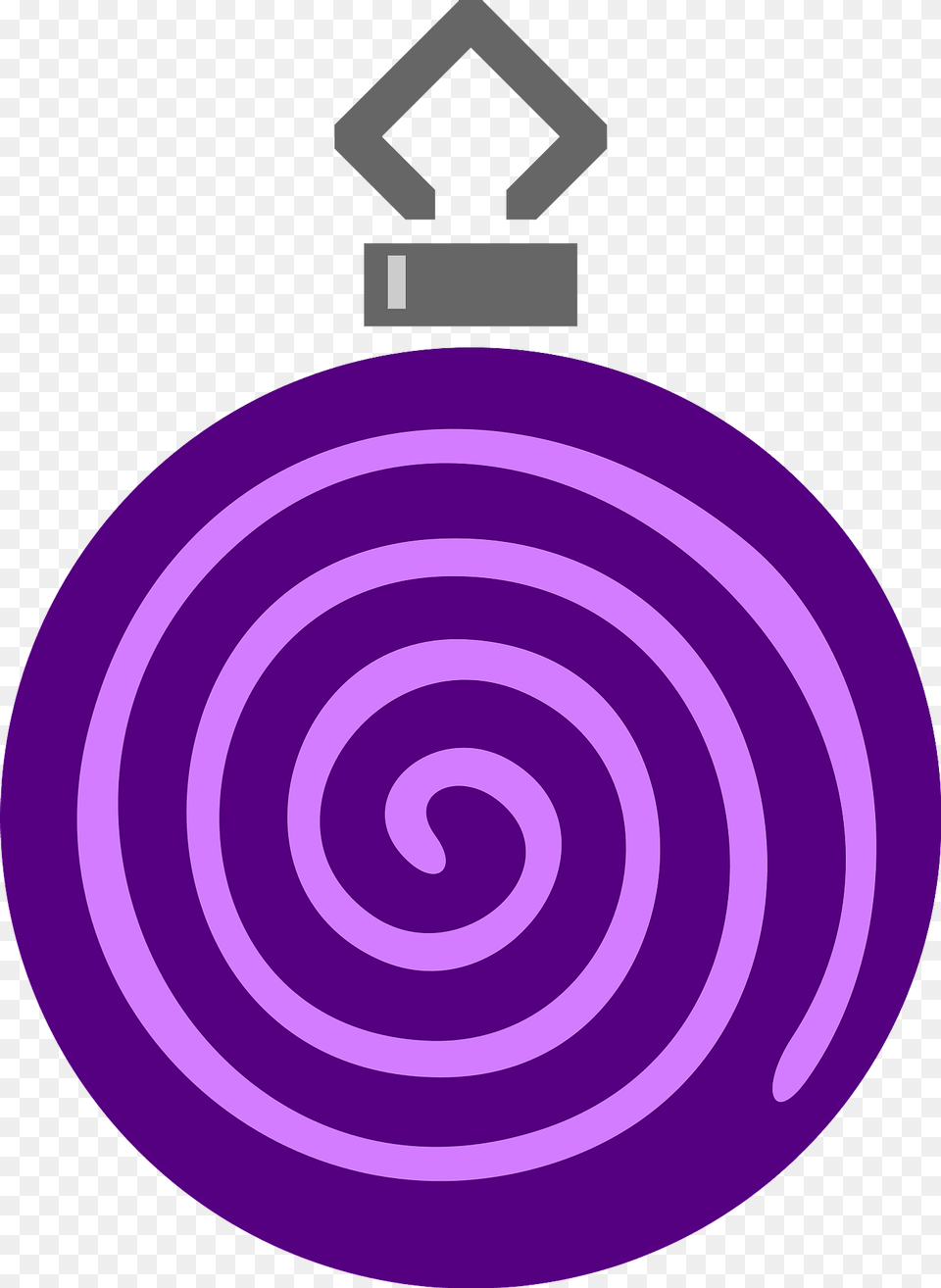 Simple Purple With Swirl Pattern Christmas Ornament Clipart, Coil, Spiral, Disk Free Png