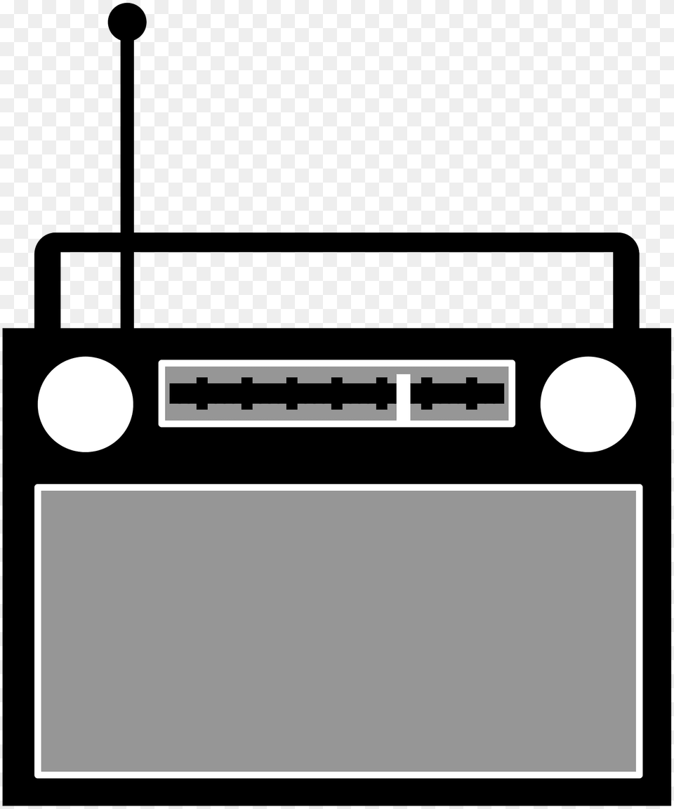 Simple Radio Black And White Clipart, Electronics, Hardware Free Png