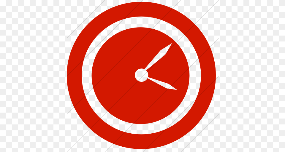 Simple Red Classica Wall Clock Icon Dot Free Png Download