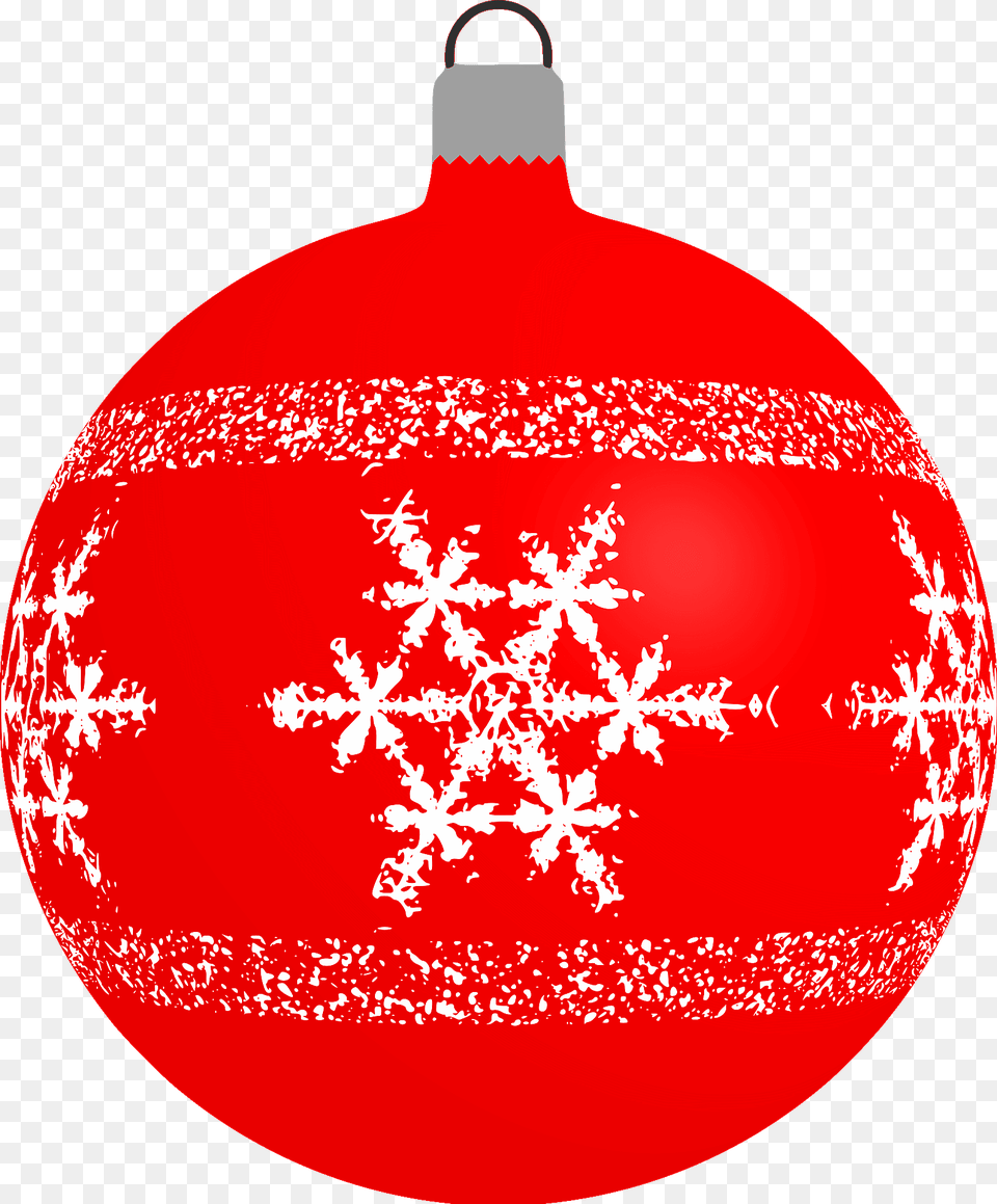 Simple Red With Snowflake Pattern Christmas Ornament Clipart, Accessories, Lighting Free Png