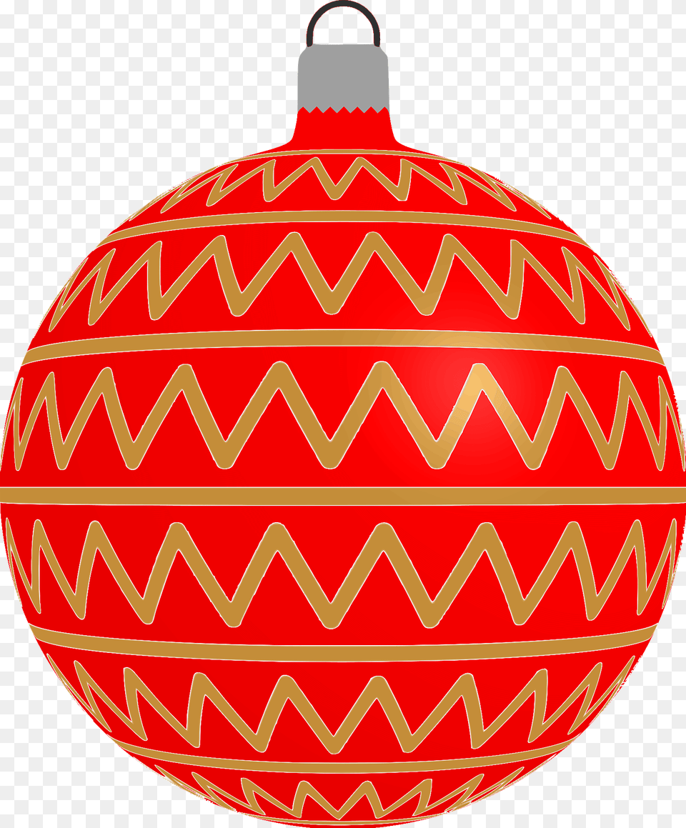 Simple Red With Zigzag Pattern Christmas Ornament Clipart, Lamp, Food, Ketchup, Egg Free Transparent Png