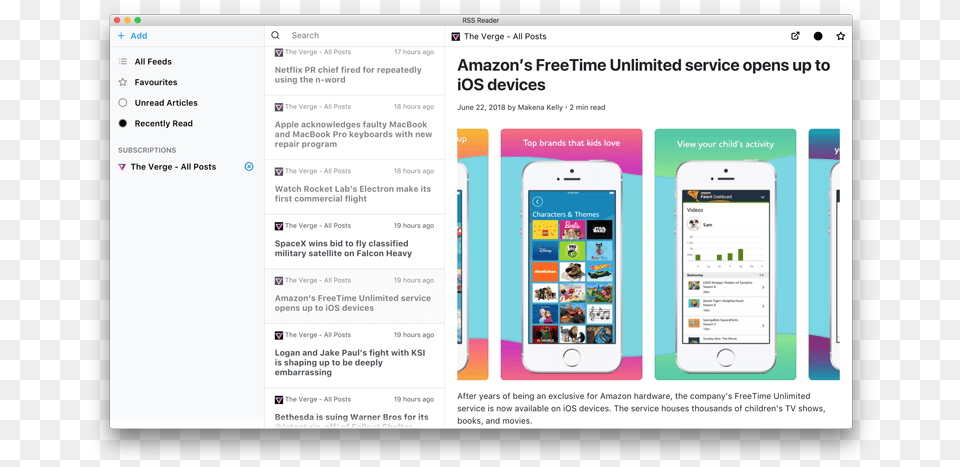 Simple Rss Reader Made Using Atom Electron And Vue Freetime App Ios, Electronics, Mobile Phone, Phone, File Png
