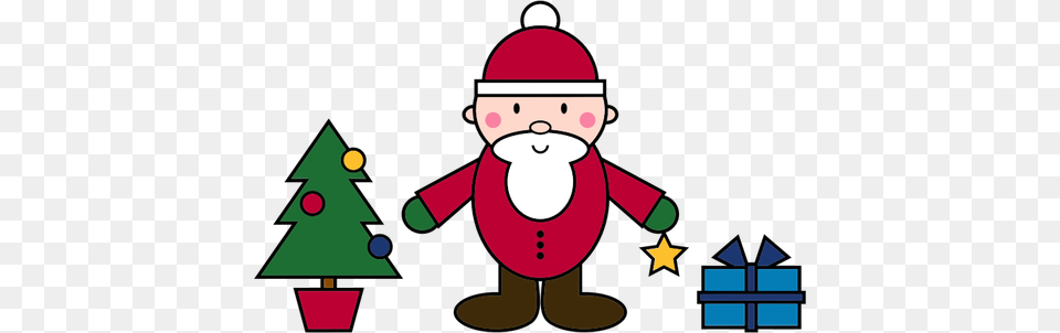 Simple Santa Claus Christmas Scene, Elf, Nature, Outdoors, Snow Free Png