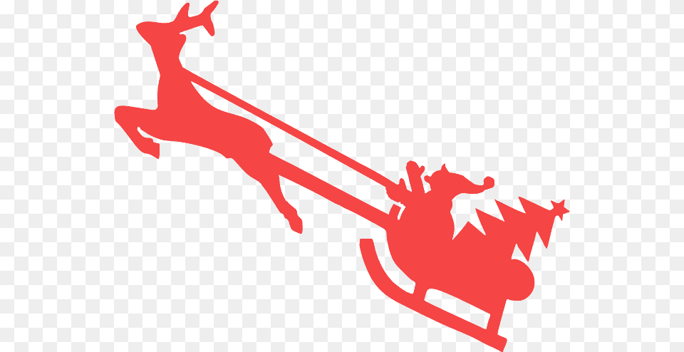 Simple Santa Sleigh Reindeer Silhouette, Bow, Toy, Weapon Png