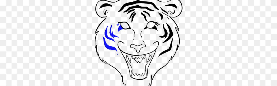 Simple Scary Face Drawing Drawings Of Simple Tiger, Logo Free Png