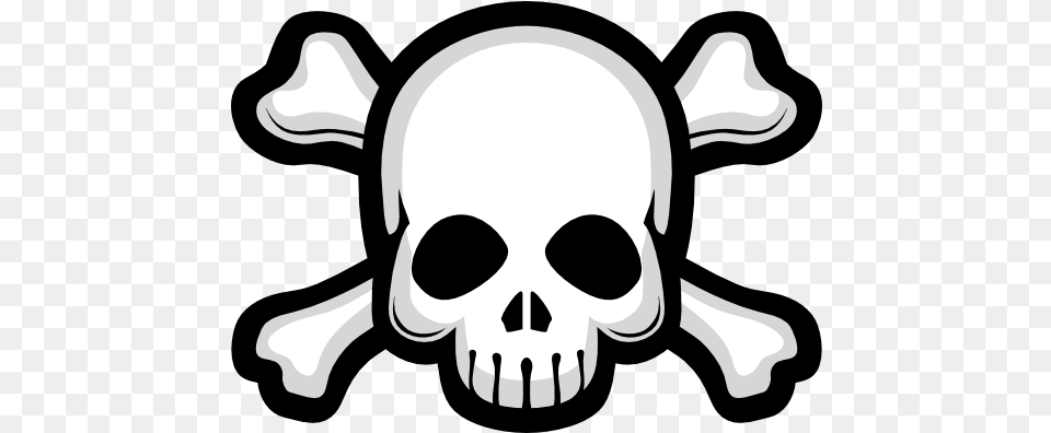 Simple Shaded Skull And Crossbones Sticker Automotive Decal, Stencil, Animal, Kangaroo, Mammal Free Png Download