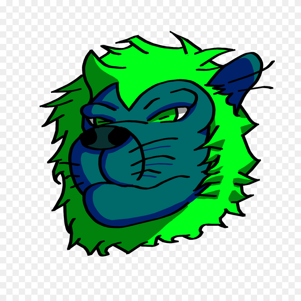 Simple Shading Lion Head, Green, Face, Person, Baby Free Transparent Png