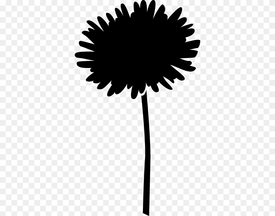 Simple Silhouette Of A Flower, Gray Png