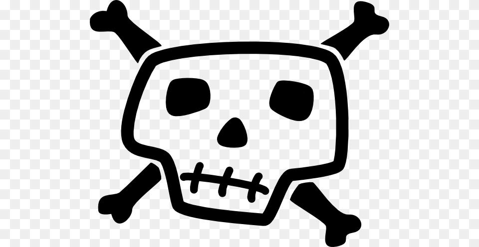 Simple Skull And Crossbones Clip Art, Stencil, Smoke Pipe Png