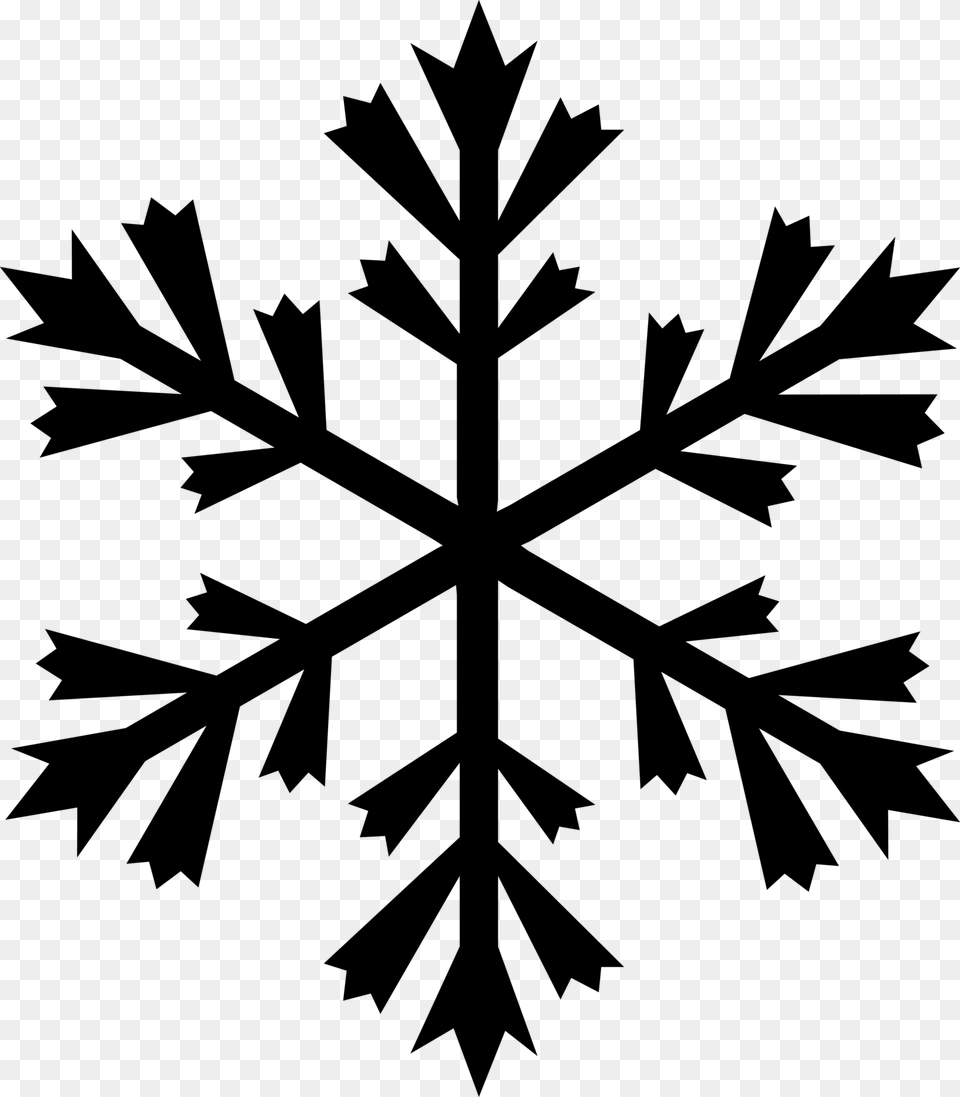 Simple Snowflake Clipart, Gray Png Image
