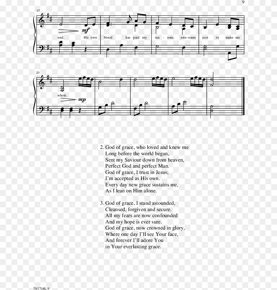 Simple Song Of Praise Thumbnail Sheet Music, Gray Free Transparent Png