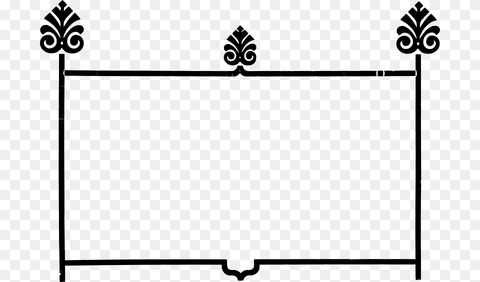 Simple Square Frame Line Art, Gray Free Png