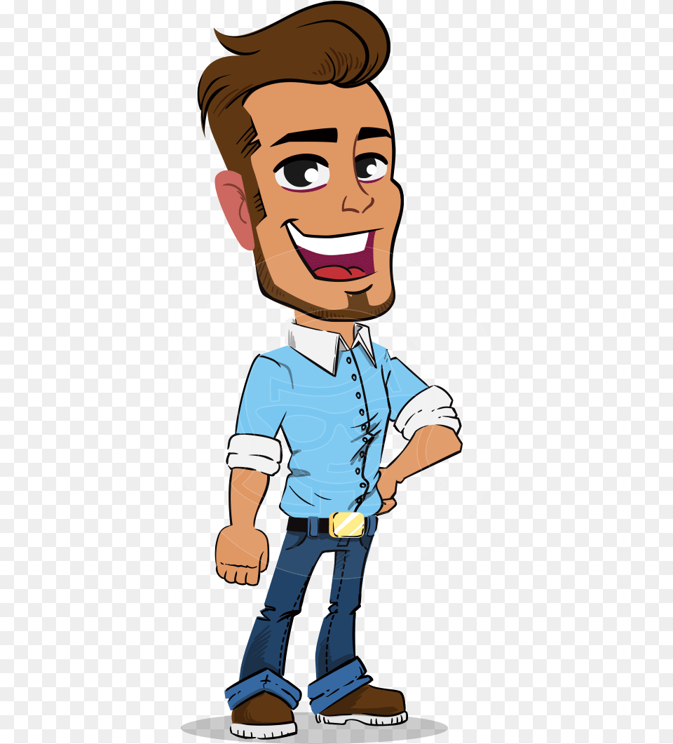 Simple Style Cartoon Of A Man With Shirt Graphicmama Man In Love Cartoon, Baby, Person, Comics, Book Free Transparent Png
