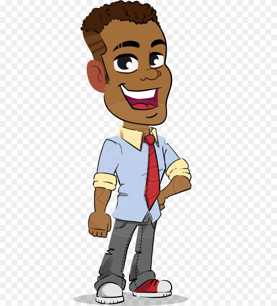 Simple Style Cartoon Of An African American Guy Cartoon African American Man, Book, Boy, Publication, Child Png Image