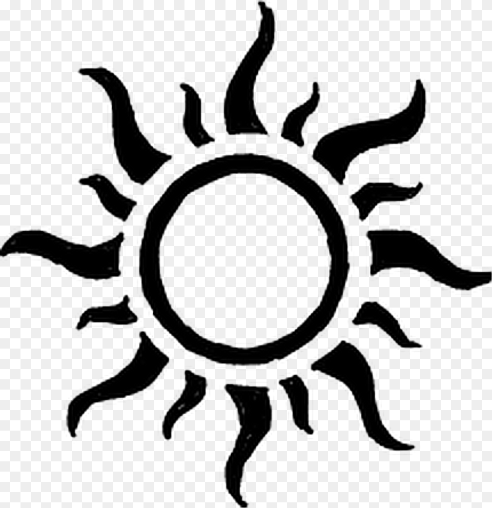 Simple Sun Tattoo Design, Gray Png