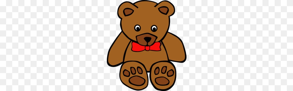 Simple Teddy Bear With Bow Tie Clip Art, Teddy Bear, Toy, Animal, Mammal Png Image