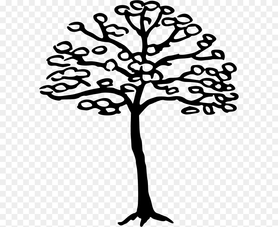 Simple Tree Silhouette, Gray Free Png